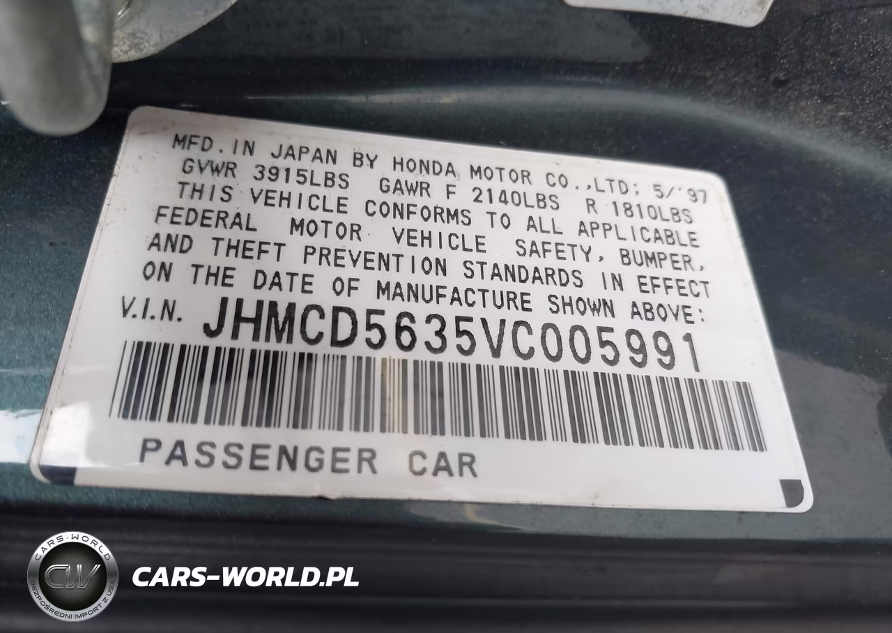 1997 Honda Accord Lx VIN:JHMCD5635VC005991 - 9