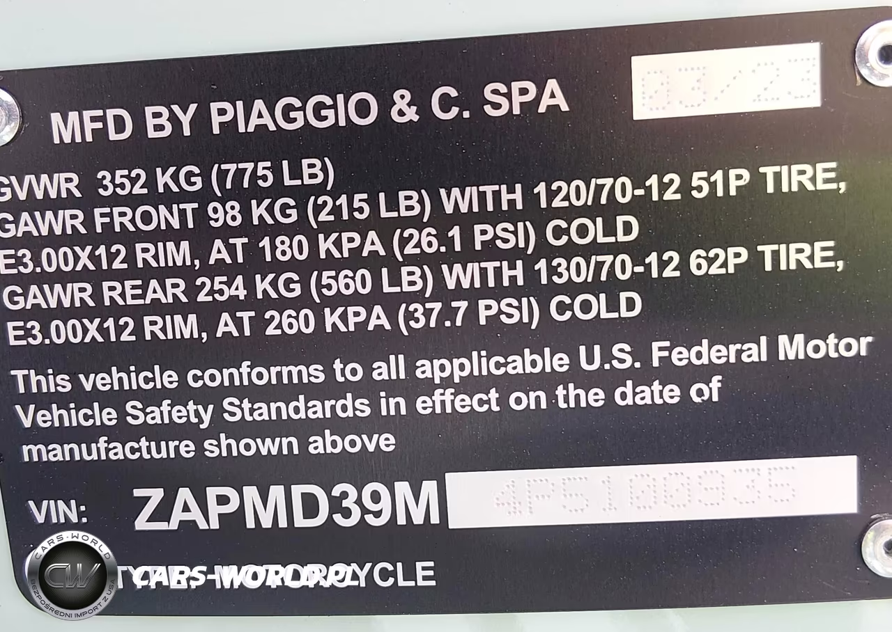 2023 Vespa Gts-Sei Giorni 300 VIN:ZAPMD39M4P5100935 - 10
