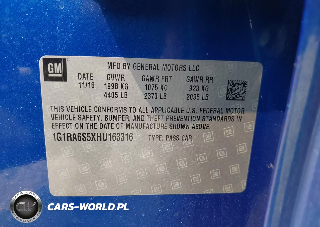 2017 Chevrolet Volt Lt VIN:1G1RA6S5XHU163316 - 9