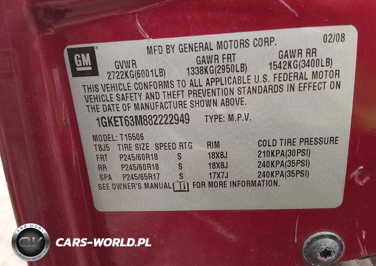 2008 GMC Envoy Denali VIN:1GKET63M882222949 - 9