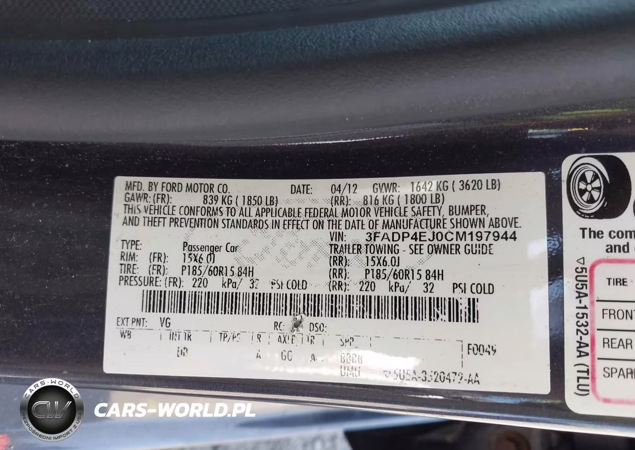 2012 Ford Fiesta Se VIN:3FADP4EJ0CM197944 - 9