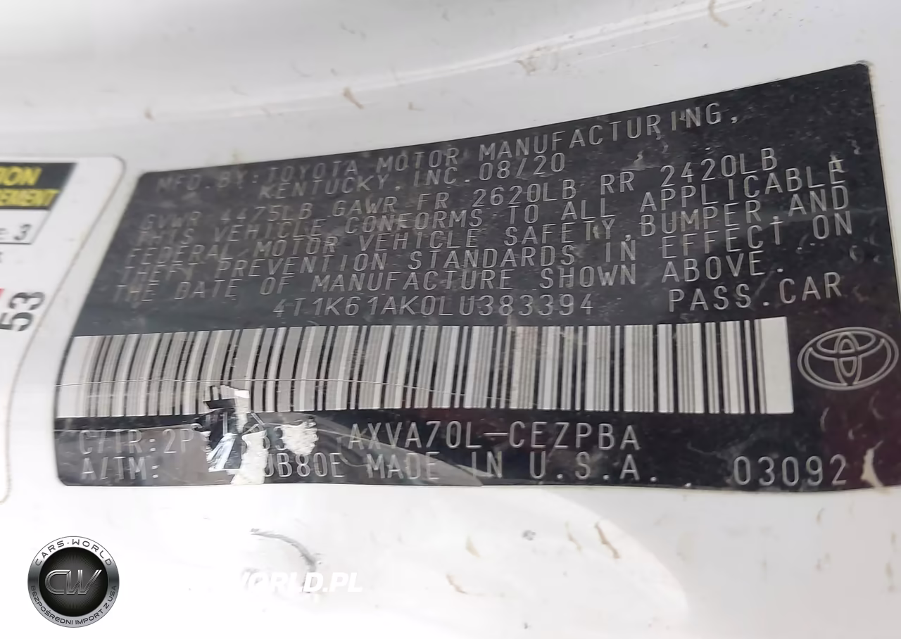 2020 Toyota Camry Xse VIN:4T1K61AK0LU383394 - 9