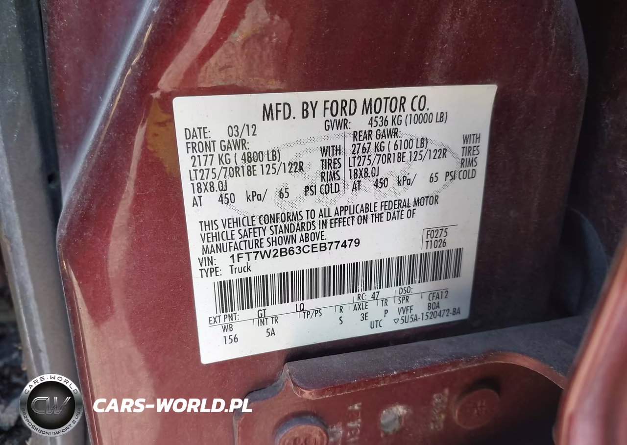 2012 Ford Super Duty F-250 Srw Lariat VIN:1FT7W2B63CEB77479 - 9