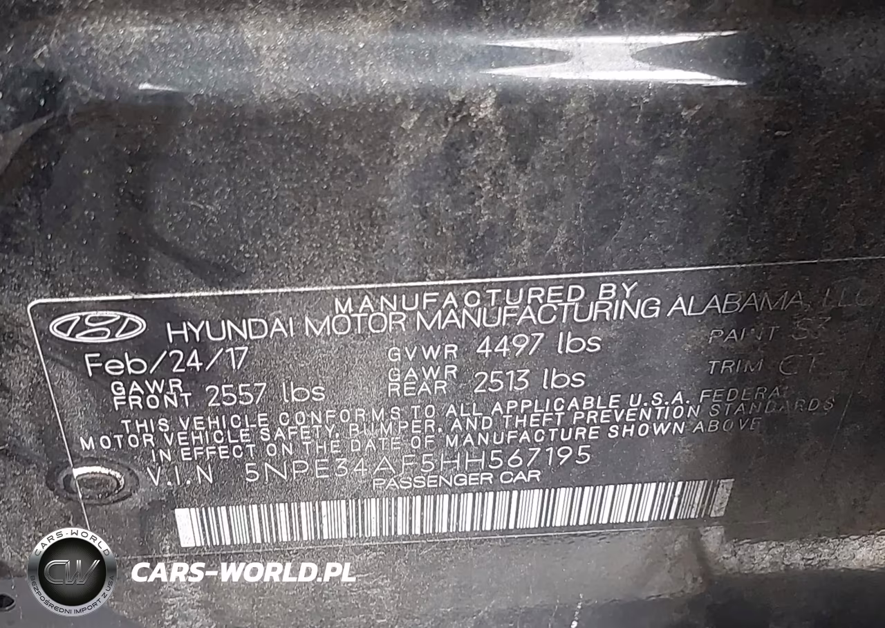 2017 Hyundai Sonata Sport VIN:5NPE34AF5HH567195 - 9
