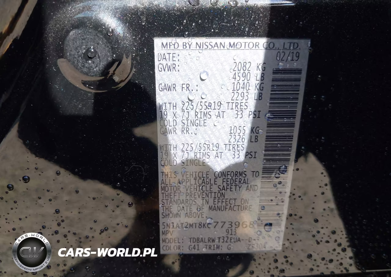 2019 Nissan Rogue Sl VIN:5N1AT2MT8KC773968 - 9