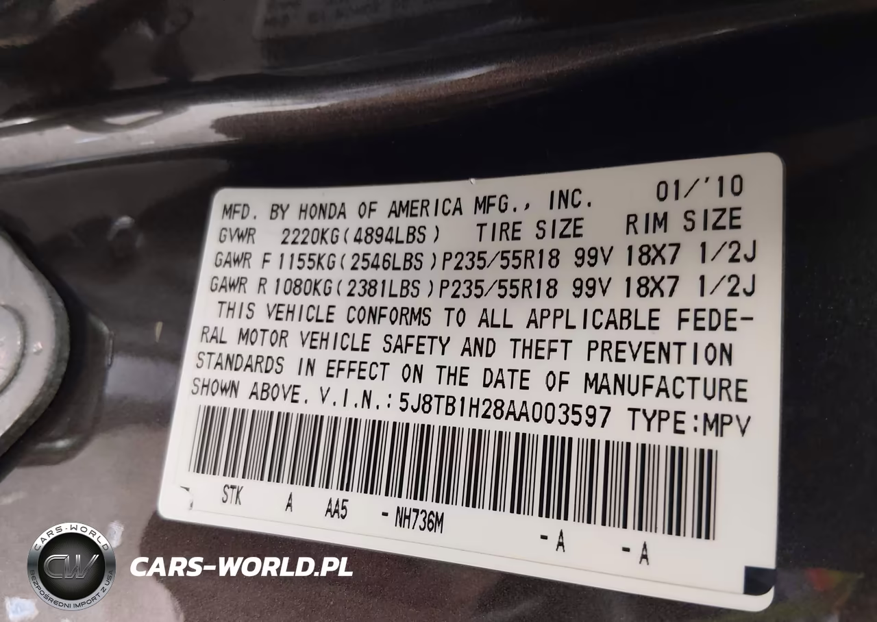 2010 Acura Rdx VIN:5J8TB1H28AA003597 - 9