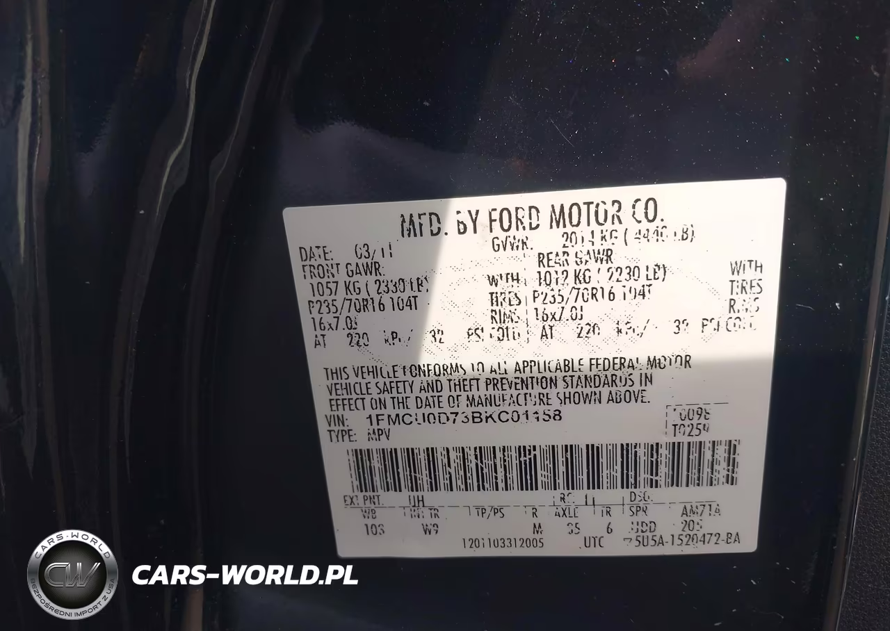 2011 Ford Escape Xlt VIN:1FMCU0D73BKC01158 - 9