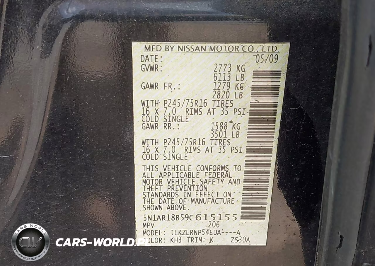 2009 Nissan Pathfinder S VIN:5N1AR18B59C615155 - 9