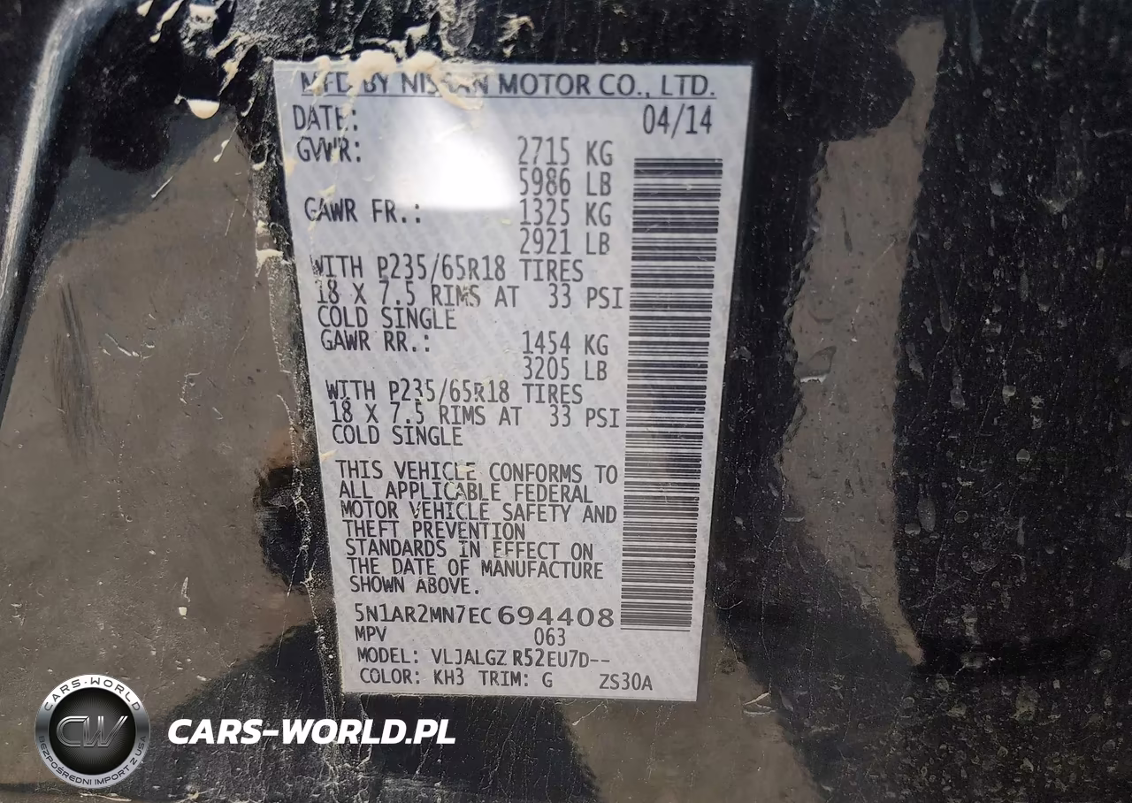2014 Nissan Pathfinder Sl VIN:5N1AR2MN7EC694408 - 9