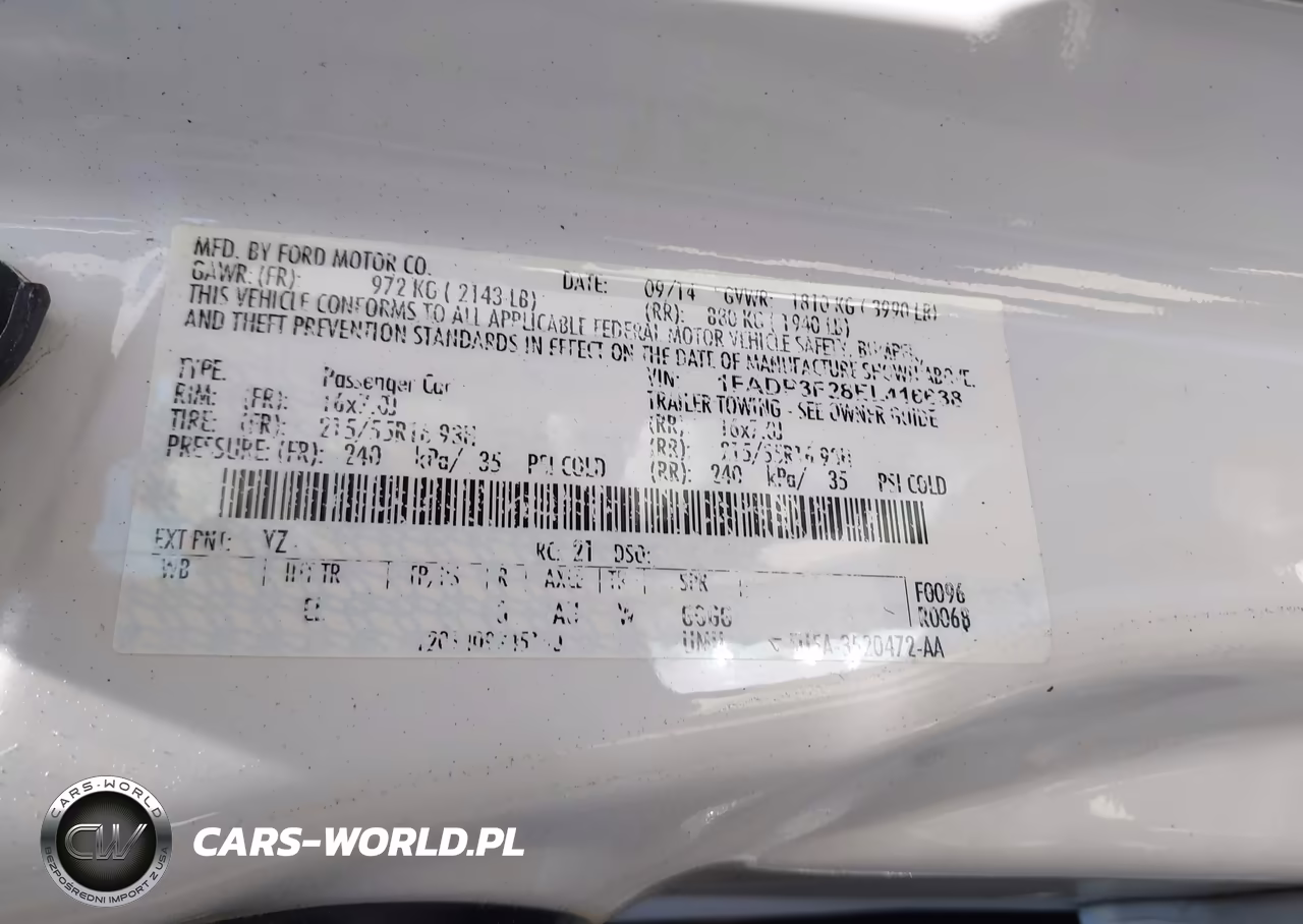 2014 Ford Focus Se VIN:1FADP3F28EL416638 - 9