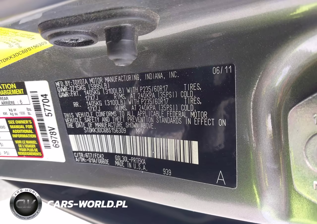 2011 Toyota Sienna Le V6 VIN:5TDKK3DC6BS156309 - 9