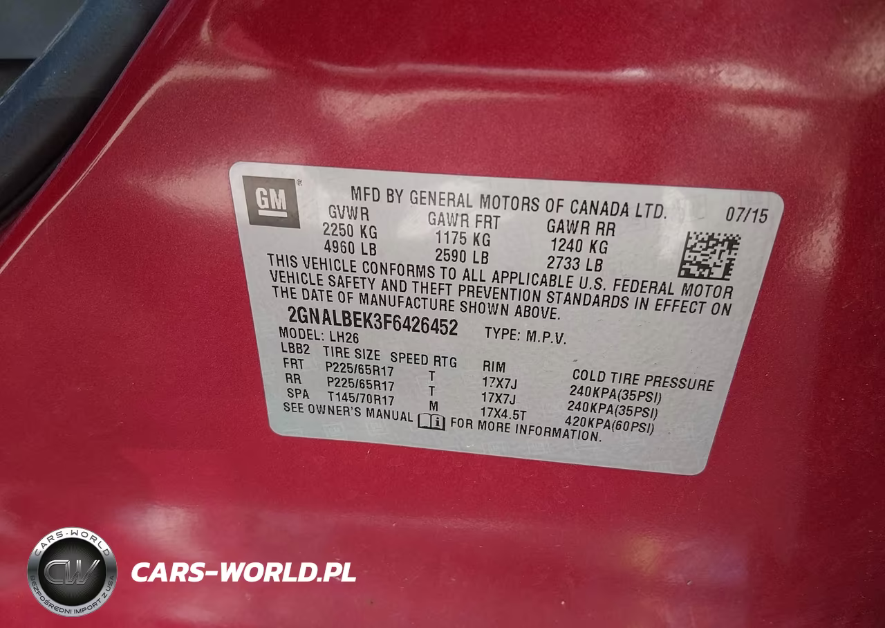 2015 Chevrolet Equinox Lt VIN:2GNALBEK3F6426452 - 9