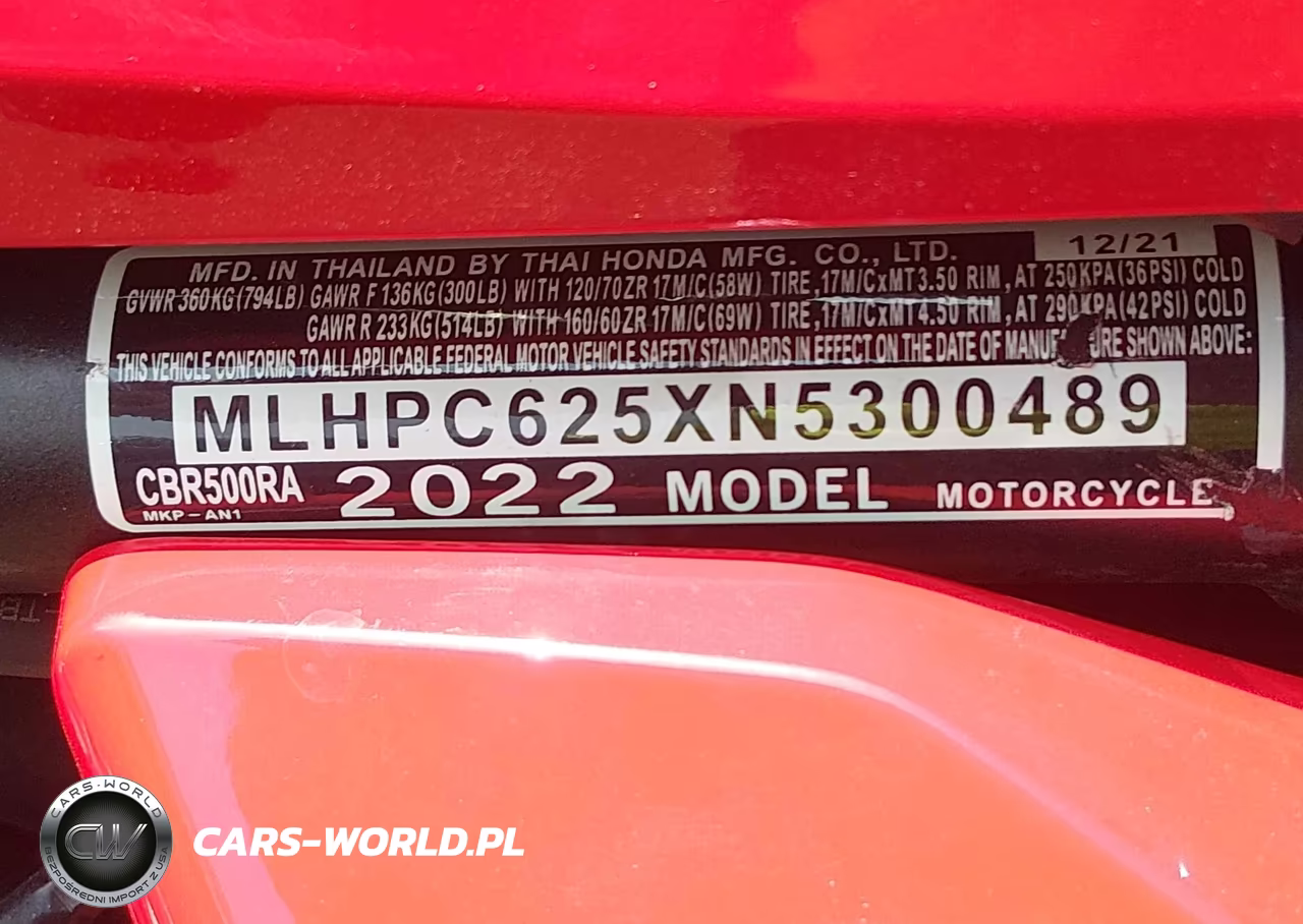 2022 Honda Cbr500 Ra VIN:MLHPC625XN5300489 - 10