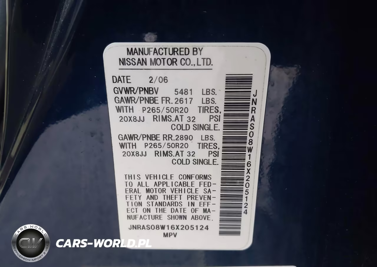 2006 Infiniti Fx35 VIN:JNRAS08W16X205124 - 9