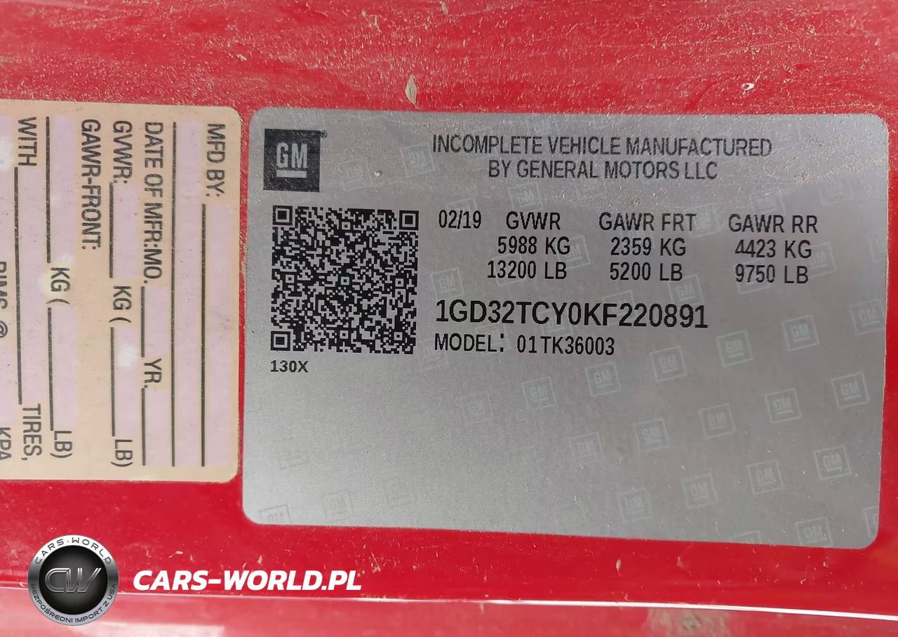 2019 GMC Sierra 3500Hd Chassis VIN:1GD32TCY0KF220891 - 8