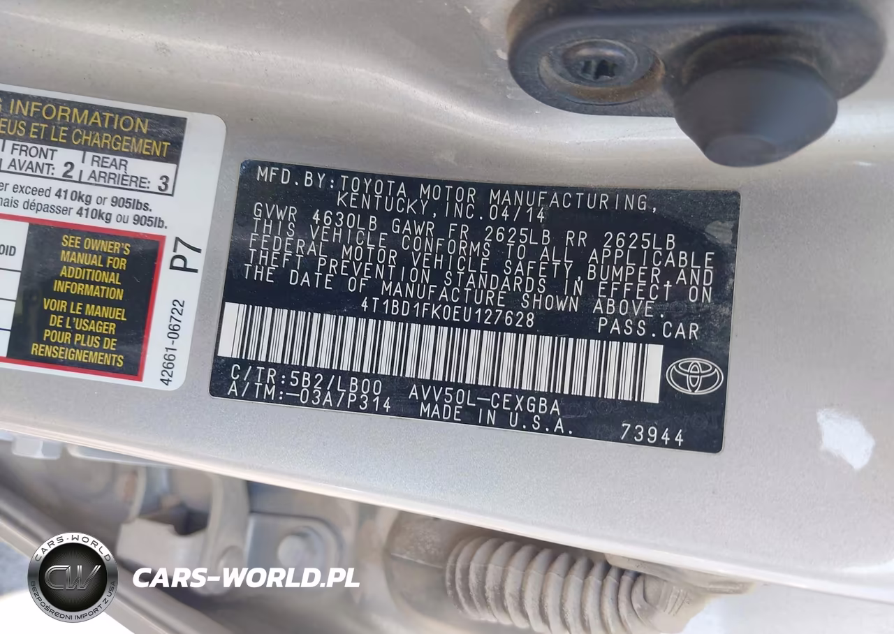 2014 Toyota Camry Hybrid Xle VIN:4T1BD1FK0EU127628 - 9