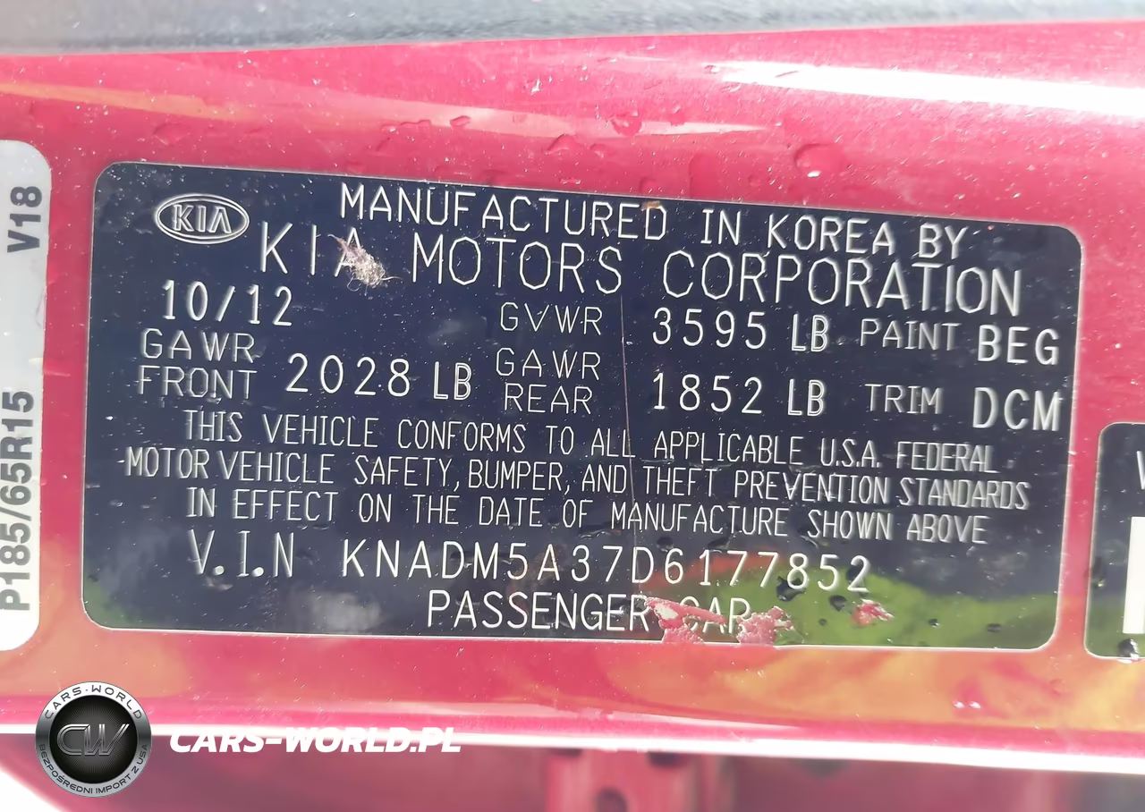2013 Kia Rio Lx VIN:KNADM5A37D6177852 - 9