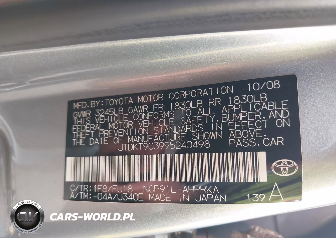 2009 Toyota Yaris VIN:JTDKT903995240498 - 9