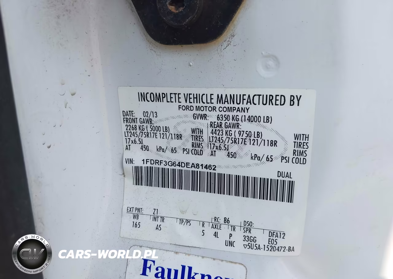 2013 Ford F-350 Chassis Xl VIN:1FDRF3G64DEA81462 - 8