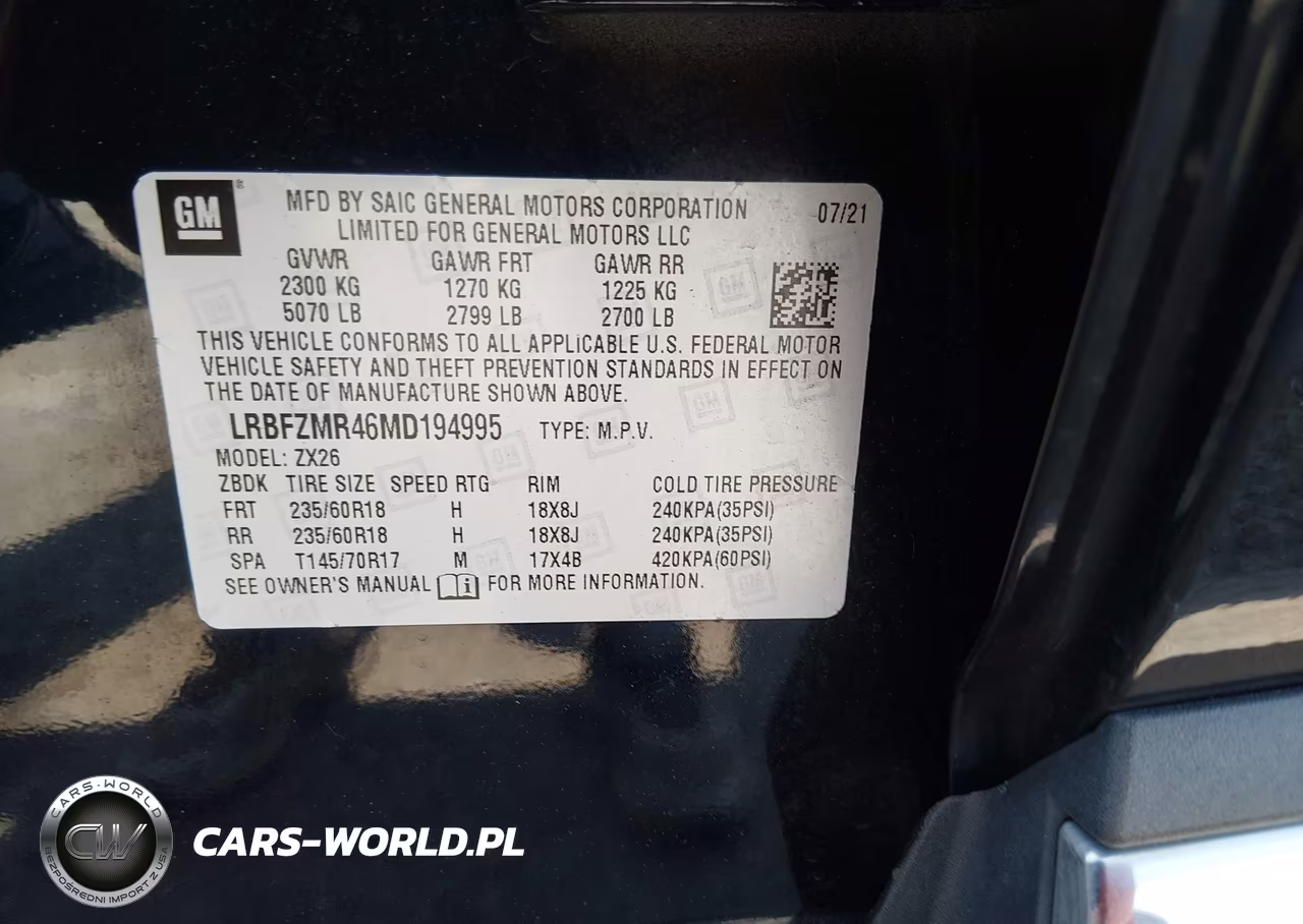 2021 Buick Envision Awd Preferred VIN:LRBFZMR46MD194995 - 9