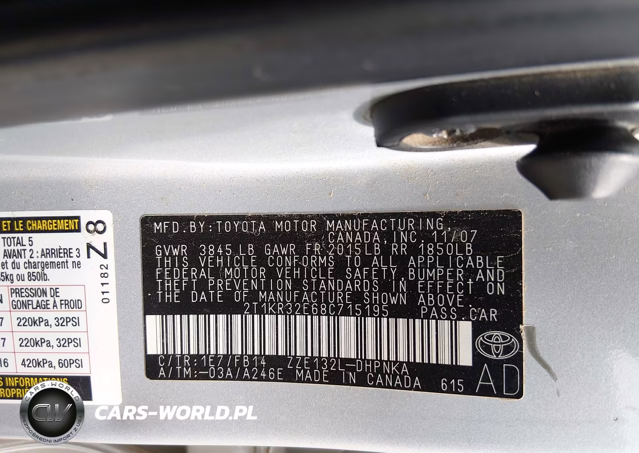 2008 Toyota Matrix Xr VIN:2T1KR32E68C715195 - 9