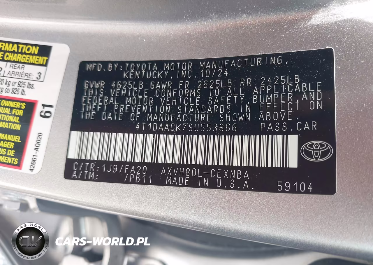 2025 Toyota Camry Le VIN:4T1DAACK7SU553866 - 9