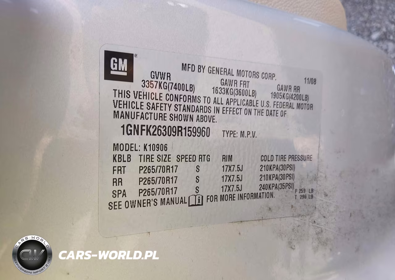 2009 Chevrolet Suburban 1500 Lt2 VIN:1GNFK26309R159960 - 9