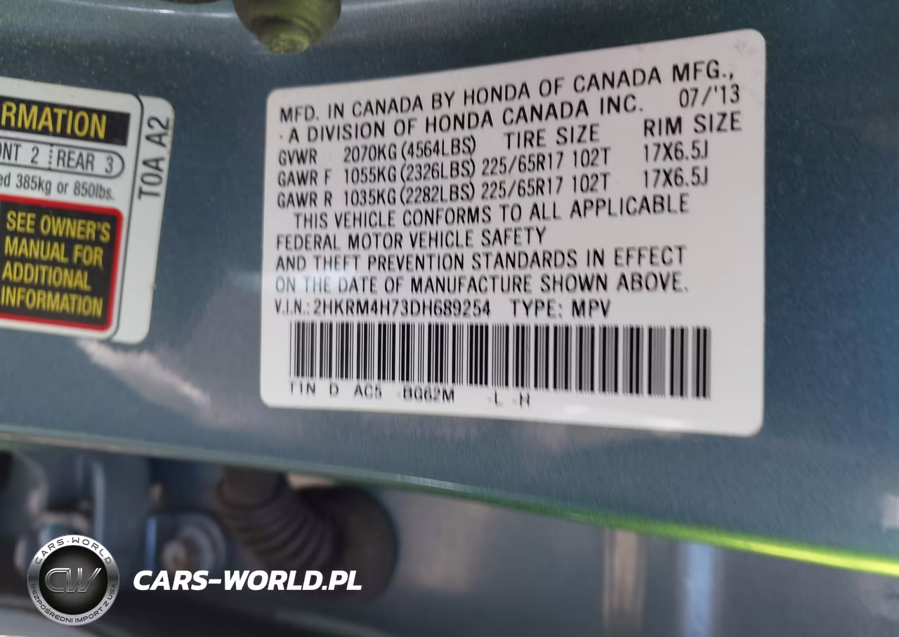 2013 Honda Cr-V Ex-L VIN:2HKRM4H73DH689254 - 9