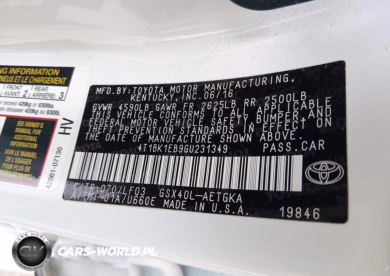2016 Toyota Avalon Xle Premium VIN:4T1BK1EB9GU231349 - 9