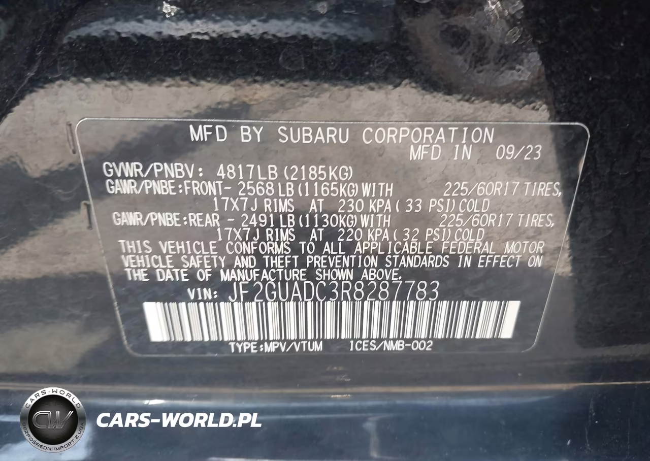 2024 Subaru Crosstrek Premium VIN:JF2GUADC3R8287783 - 9
