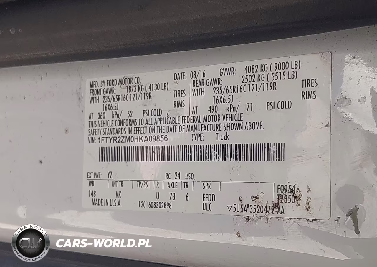 2017 Ford Transit-250 VIN:1FTYR2ZM0HKA09856 - 9