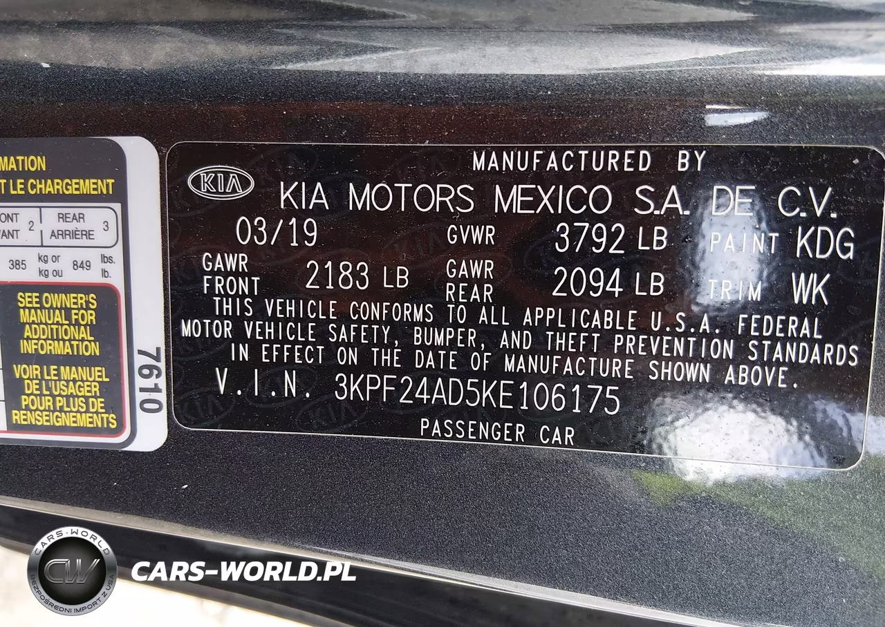 2019 Kia Forte Lxs VIN:3KPF24AD5KE106175 - 9