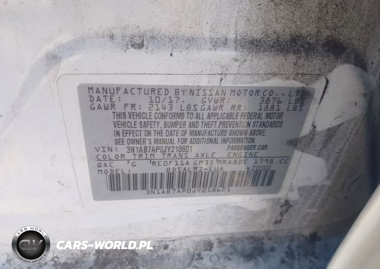 2018 Nissan Sentra Sr VIN:3N1AB7AP0JY218601 - 9