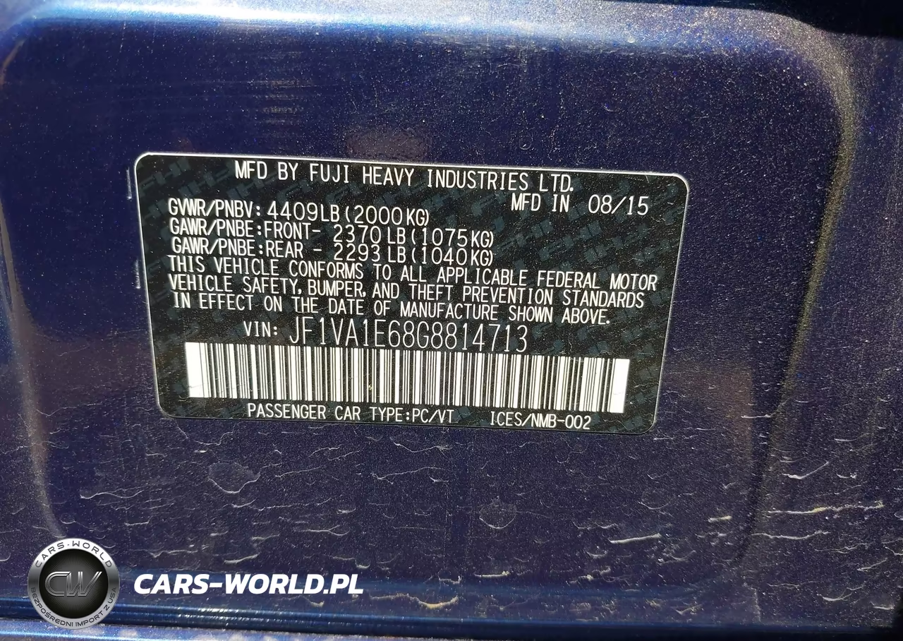 2016 Subaru Wrx Premium VIN:JF1VA1E68G8814713 - 9