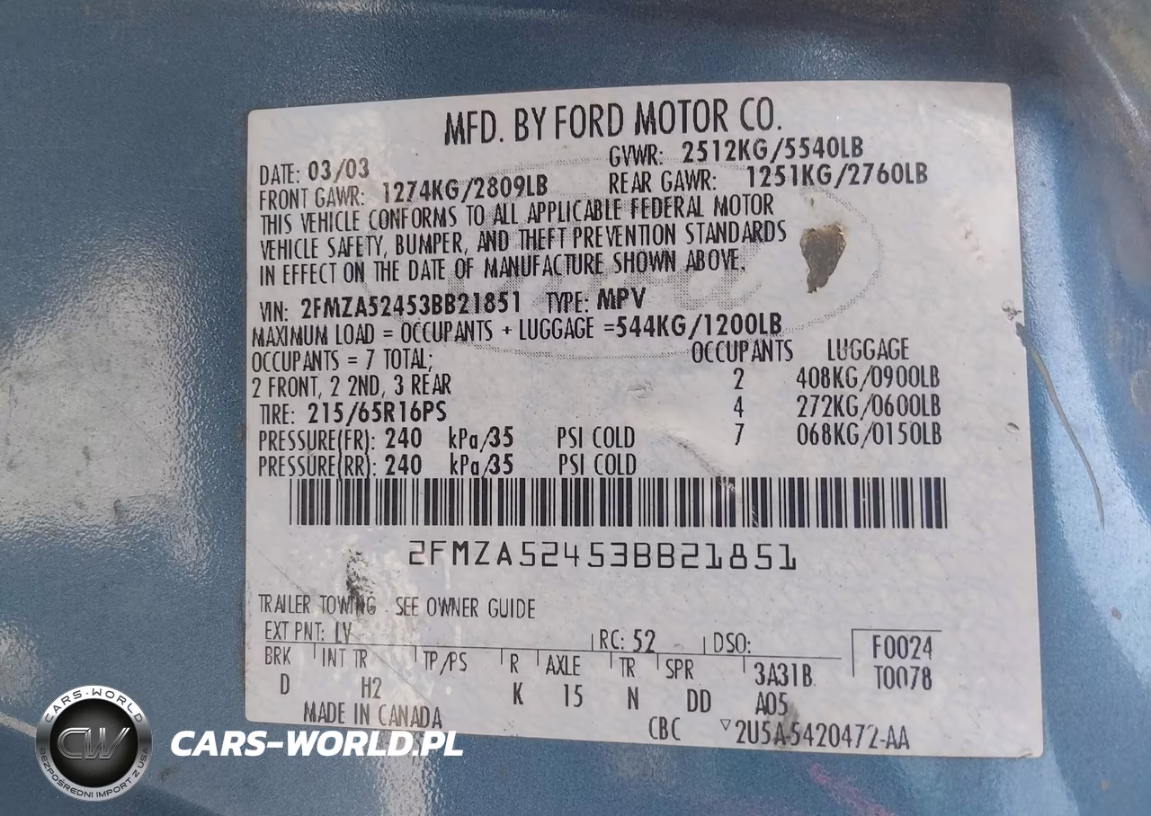 2003 Ford Windstar Se VIN:2FMZA52453BB21851 - 9