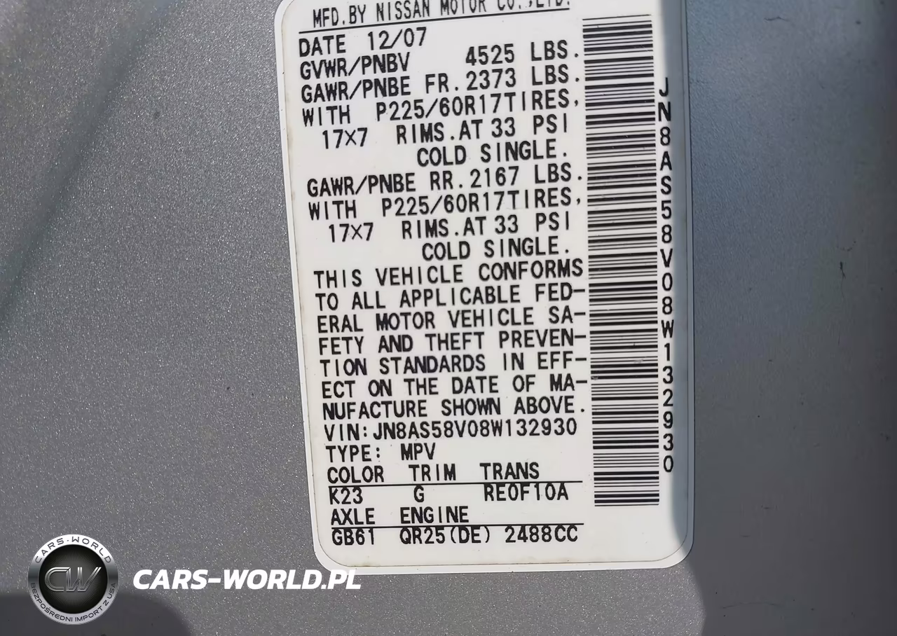 2008 Nissan Rogue Sl VIN:JN8AS58V08W132930 - 9