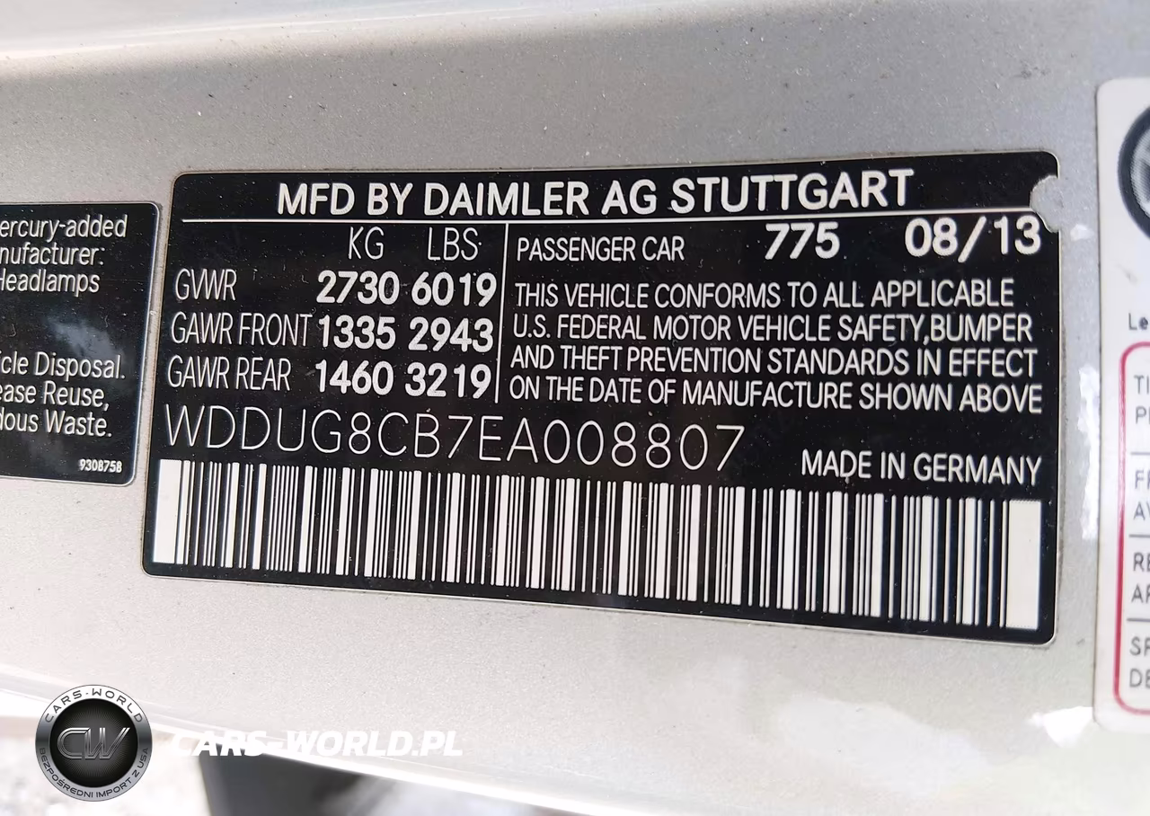 2014 Mercedes-Benz S 550 VIN:WDDUG8CB7EA008807 - 9