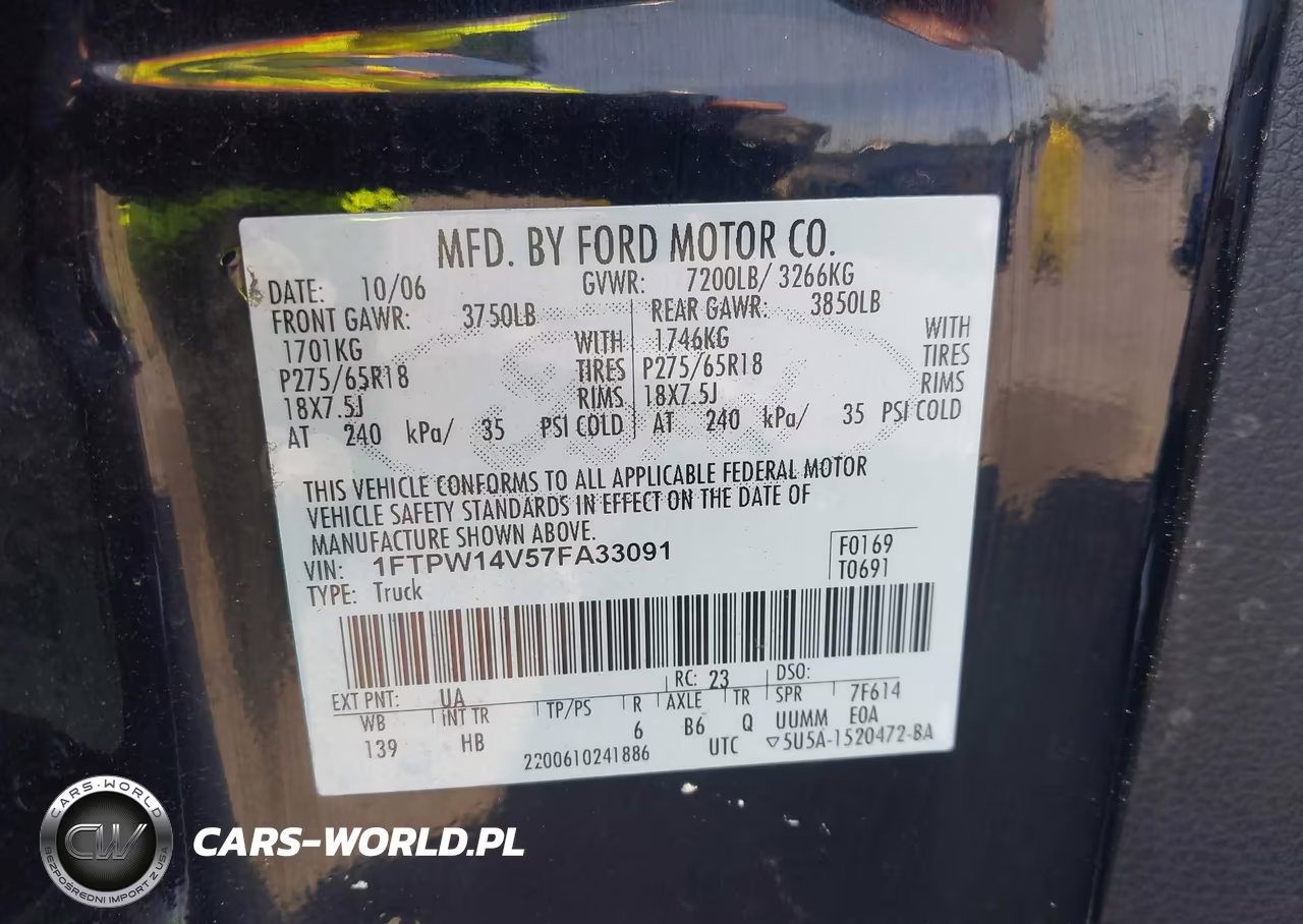 2007 Ford F-150 Fx4-Lariat-Xlt VIN:1FTPW14V57FA33091 - 9