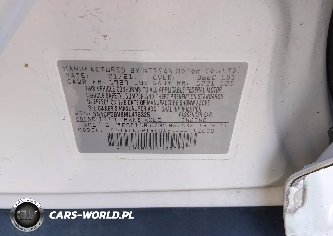 2021 Nissan Kicks S Xtronic Cvt VIN:3N1CP5BV8ML475325 - 9
