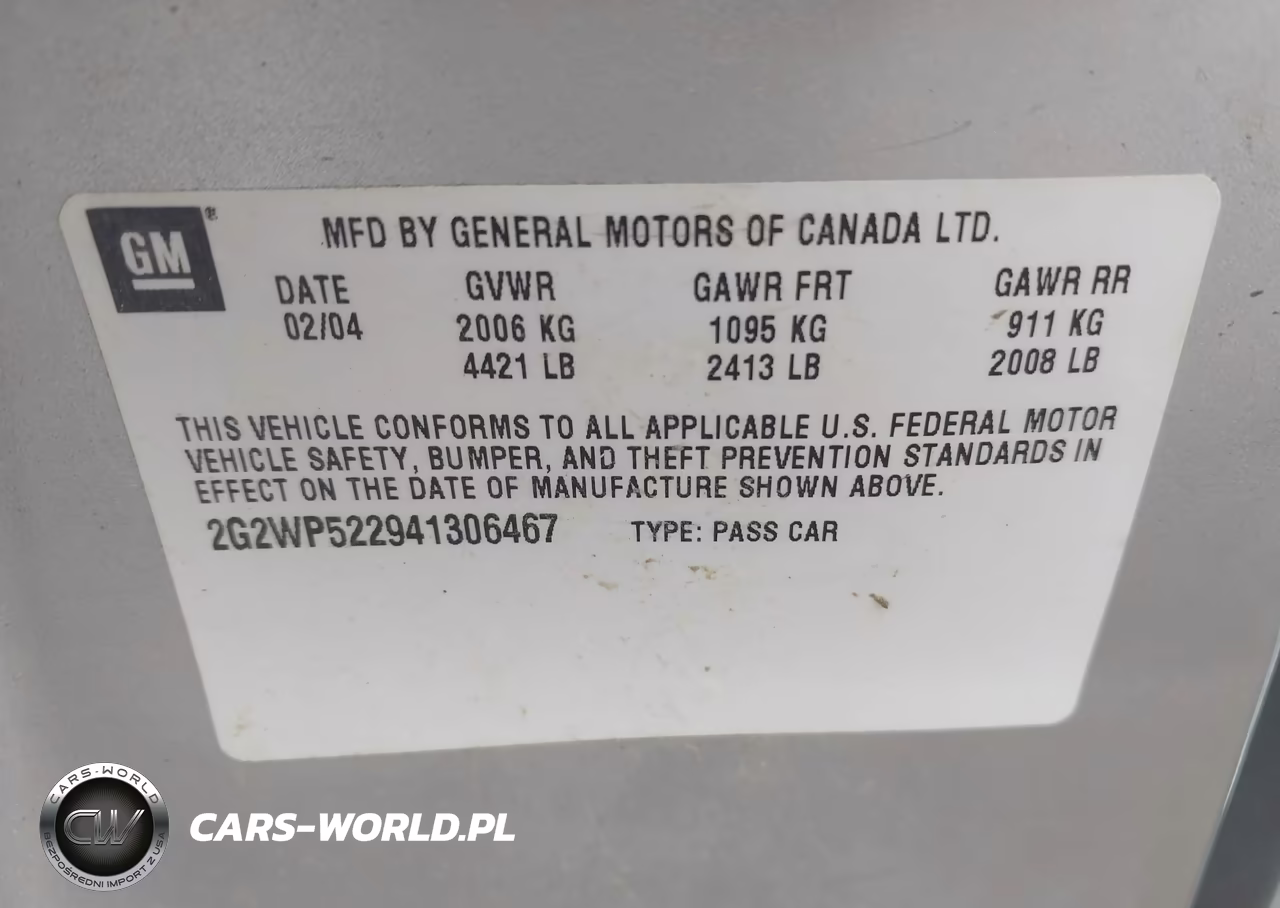 2004 Pontiac Grand Prix Gt1 VIN:2G2WP522941306467 - 9