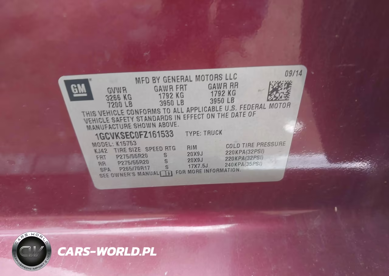 2015 Chevrolet Silverado 1500 Ltz VIN:1GCVKSEC0FZ161533 - 9