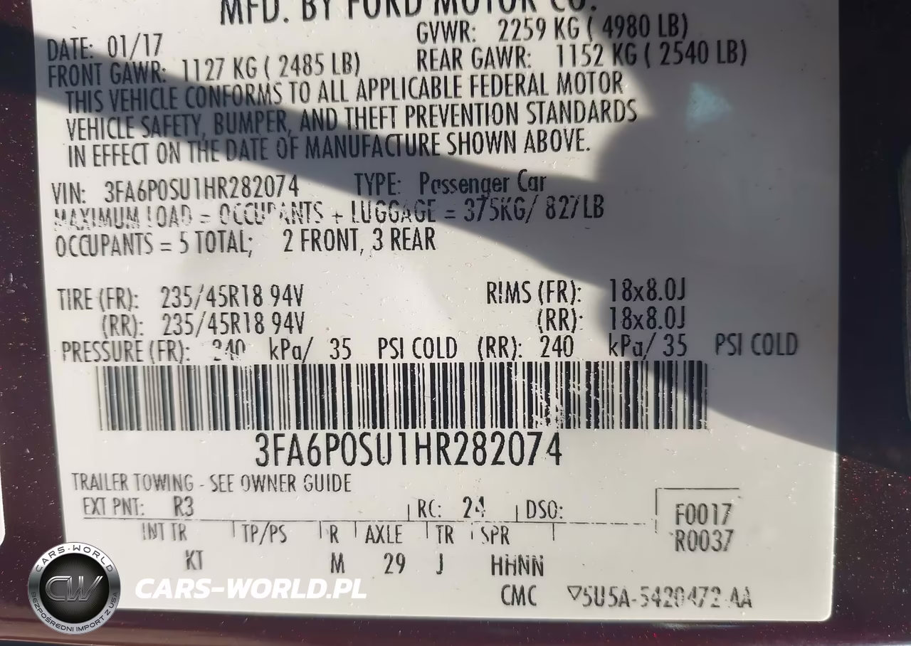 2017 Ford Fusion Energi Titanium VIN:3FA6P0SU1HR282074 - 9