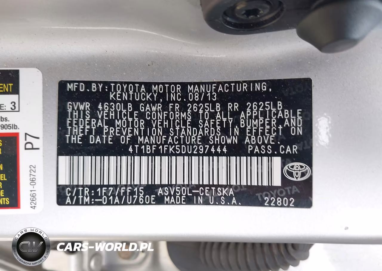 2013 Toyota Camry Se VIN:4T1BF1FK5DU297444 - 9