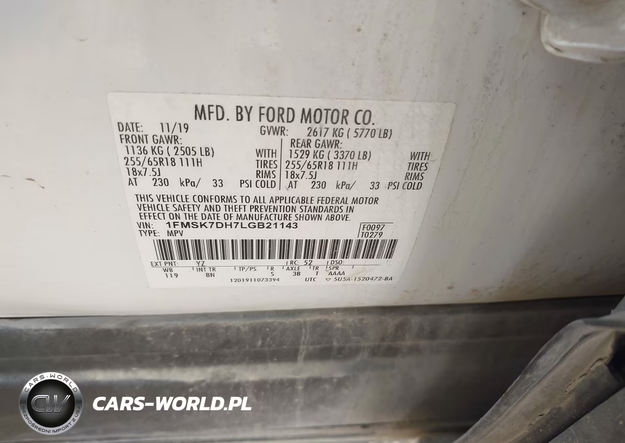 2020 Ford Explorer Xlt VIN:1FMSK7DH7LGB21143 - 9