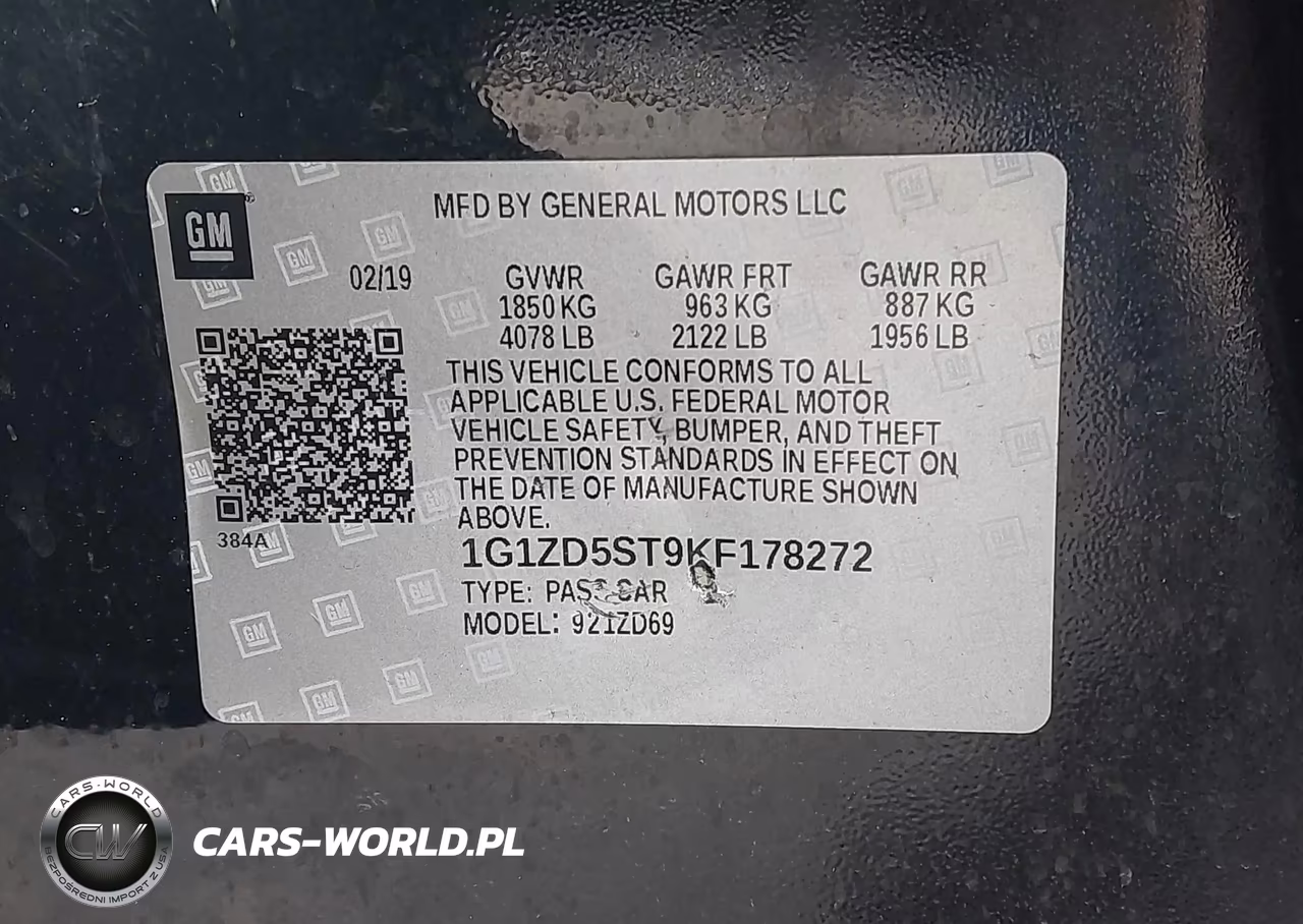2019 CHEVROLET MALIBU LT VIN:1G1ZD5ST9KF178272 - 9