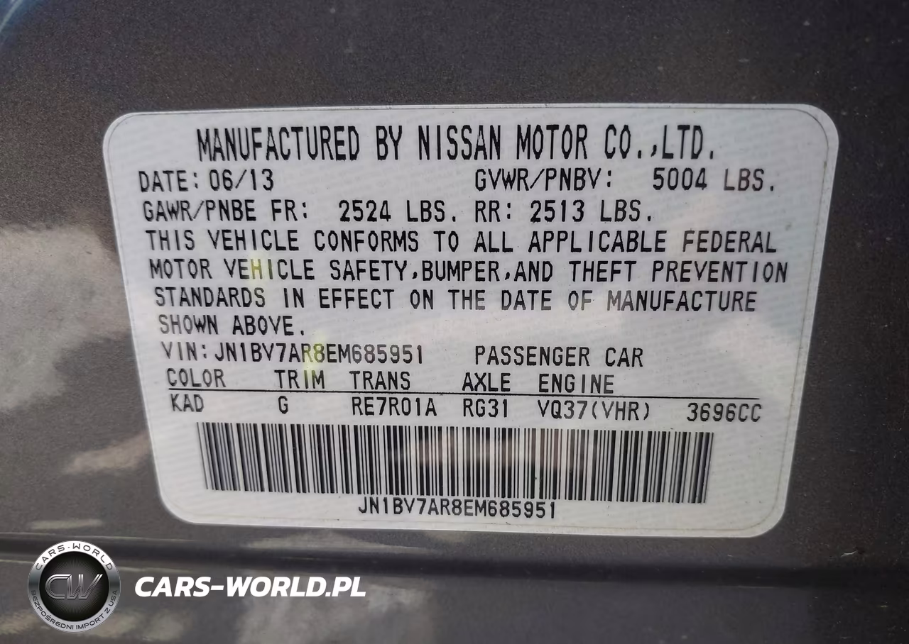 2014 Infiniti Q50 Sport VIN:JN1BV7AR8EM685951 - 9