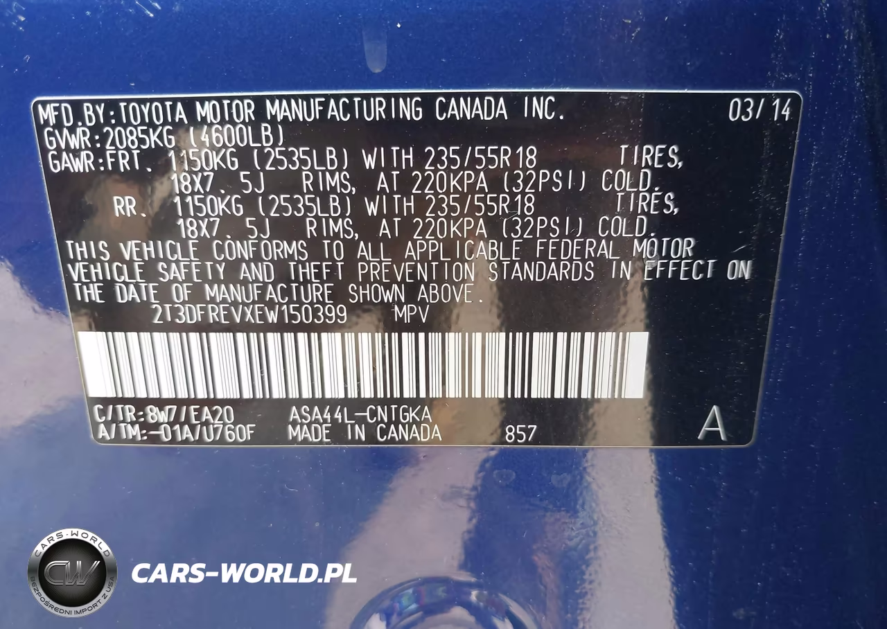 2014 Toyota Rav4 Limited VIN:2T3DFREVXEW150399 - 9