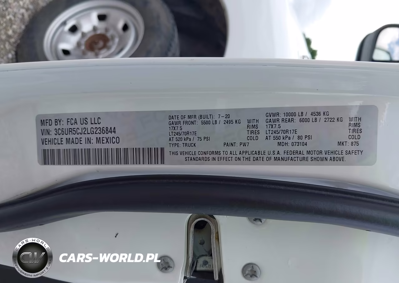 2020 Ram 2500 Tradesman 4X4 6'4 Box VIN:3C6UR5CJ2LG236844 - 9