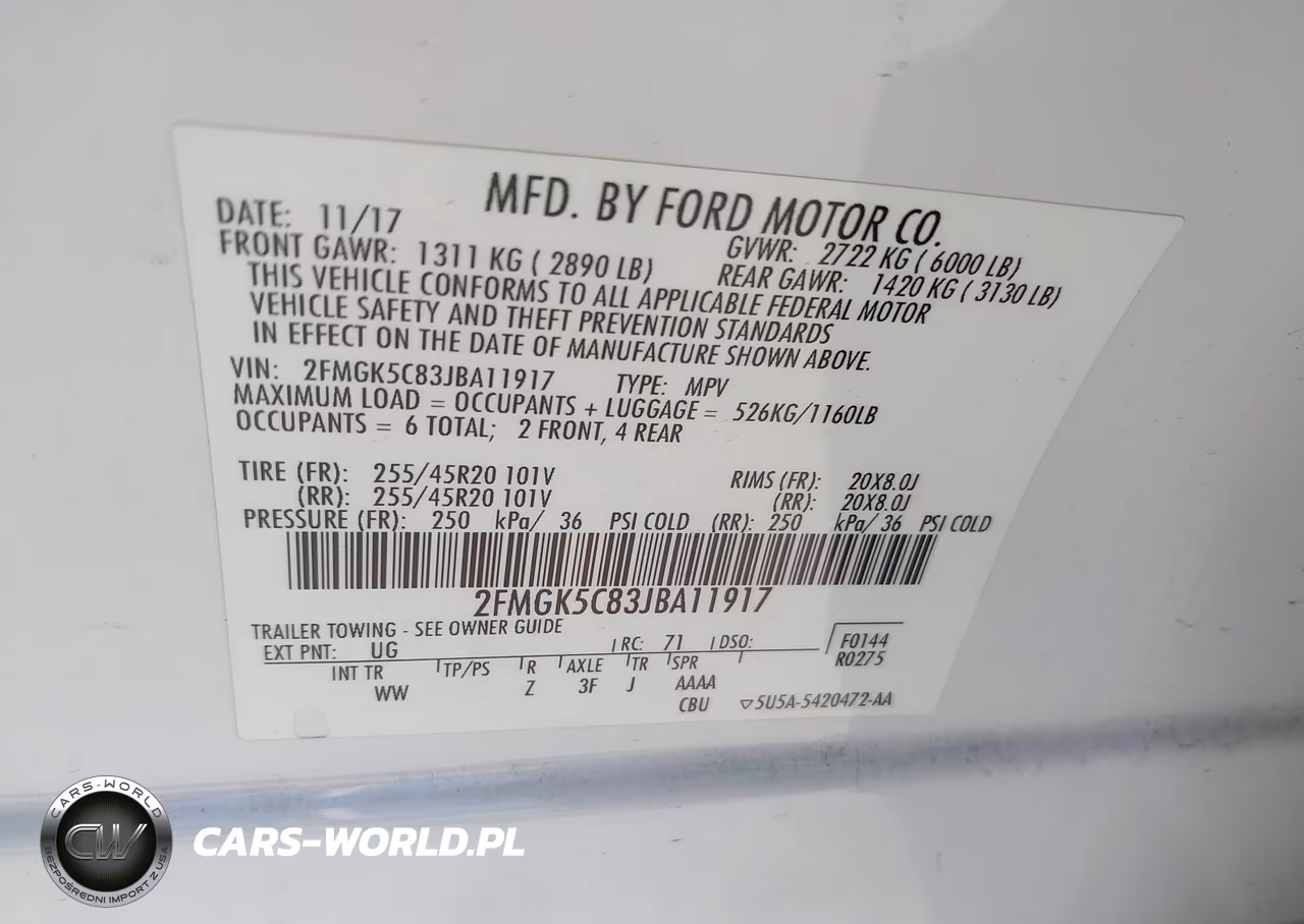 2018 Ford Flex Sel VIN:2FMGK5C83JBA11917 - 9