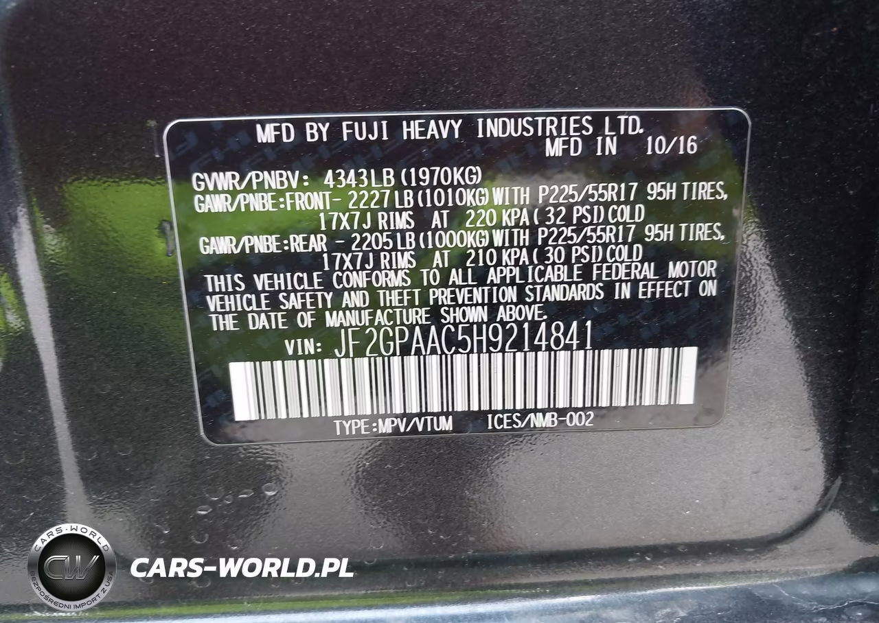 2017 Subaru Crosstrek 2.0I VIN:JF2GPAAC5H9214841 - 9